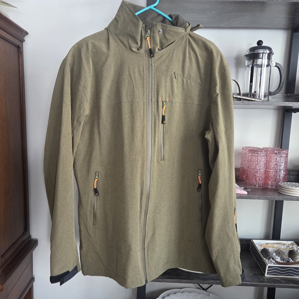 NEW Apricoat Water Resistant Men's Olive Green Jacket Ski XL NWT Zip Off Hood